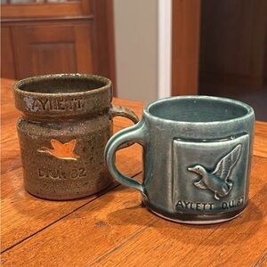 Vintage 80’s Ducks Unlimited Signed Numbered Pottery Mug Aylett Virginia Chapter